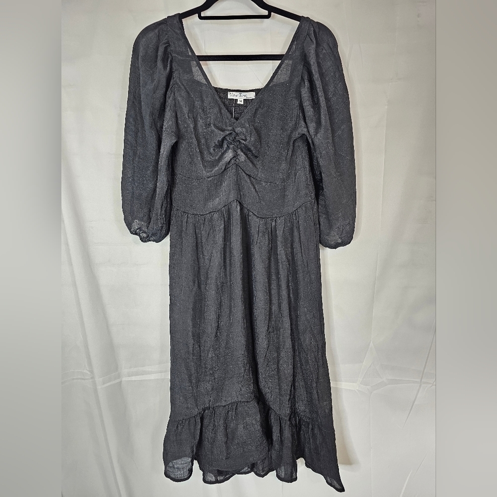 VELVET Torch midi dresssheer swimsuit cover-up in size Medium black NWT - Picture 1 of 3